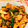 coela0103's cooksnap of when they made ☆にんにくの芽と豚肉のキムチ炒め☆.