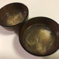 papikun's cooksnap of when they made ふわふわニラ玉スープ♪.