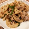 a15man's cooksnap of when they made 豚バラ肉とれんこんのオイスターソース炒め.