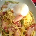 莉那❤︎'s cooksnap of when they made ☆アスパラとベーコンの温泉卵スパゲティ♪.