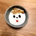 メロンパンマン's cooksnap of when they made ブルガリアヨーグルトで顔アート.