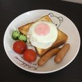 ☆こまっと☆'s cooksnap of when they made 目玉焼きベーコントースト（ラピュタパン）.