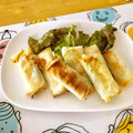 komutatata's cooksnap of when they made 揚げない☆蒸し鶏の梅しそチーズ春巻き♪.