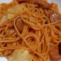 ヒデサナ's cooksnap of when they made キャベツとソーセージのナポリタン.