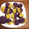 ユン母ちゃん's cooksnap of when they made 薩摩芋と紫芋の茶巾♡簡単スイートポテト.
