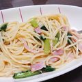 ✴秋茜✴'s cooksnap of when they made 小松菜とベーコンの和風パスタ.
