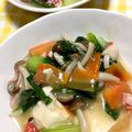 トロイメライ♬'s cooksnap of when they made ＊チンゲン菜とカニカマ＊肉無し麻婆豆腐＊.
