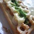 春小町's cooksnap of when they made ちくわのトーストお好み焼き味.