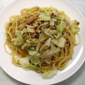 KEN0710's cooksnap of when they made キャベツとネギの和風スパゲッティー.