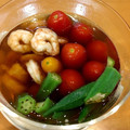 丘のタヌキちゃん's cooksnap of when they made オクラとミニトマトと海老のの冷たい煮物.