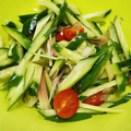 ひろにゃぎ's cooksnap of when they made ミョウガときゅうりとトマトのサラダ.