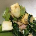 hrmta's cooksnap of when they made 小松菜とツナとはんぺんのにんにく醤油炒め.