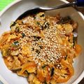 どらり☆'s cooksnap of when they made 簡単！豚肉とキムチのピリ辛卵とじ丼ぶり.