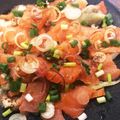 Loomer's cooksnap of when they made スモークサーモンとナスの和風カルパッチョ.