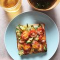 ゆでたまごの達人's cooksnap of when they made オクラとトマト☆おかかマヨトースト.