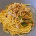 SGkitchen's cooksnap of when they made カフェ飯＠ツナと長葱のガーリック醤油スパ.