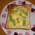ゆけり３兄弟's cooksnap of when they made 枝豆チーズトースト.