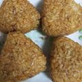 夜空色's cooksnap of when they made 定番☆オーブントースターで焼おにぎり.