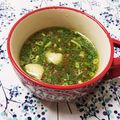 NAOばあさん's cooksnap of when they made ＊蒸し鶏の茹で汁で＊簡単スープ＊.