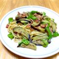 YUH♡ママ's cooksnap of when they made 豚茄子ピーマンのバタぽん焼きそば♡.