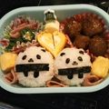 まりぃこ's cooksnap of when they made パンダオニギリ弁当~子ども用~.