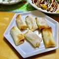 komutatata's cooksnap of when they made 揚げない☆蒸し鶏の梅しそチーズ春巻き♪.