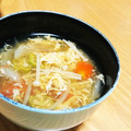 yunakomama's cooksnap of when they made 【学校給食】卵とトマトのスープ.