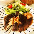 ainuinu's cooksnap of when they made ✿大きい椎茸のステーキレモン醤油餡かけ✿.