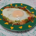 イチゴ、イチゴ。's cooksnap of when they made あまった千切りキャベツde目玉焼き.