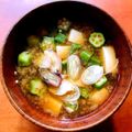 azbjbn's cooksnap of when they made オクラみょうが豆腐のお味噌汁.