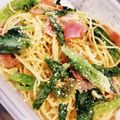 料理初心者あぃ☆'s cooksnap of when they made ロメインレタスとベーコンのパスタ.