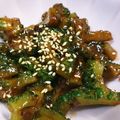 yknobi's cooksnap of when they made 比較的（笑）苦くないゴーヤの下処理.