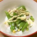 さおりん@料理特訓中's cooksnap of when they made 茹で卵とハムとスナップエンドウのサラダ.