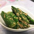 ☆まっちゃみるく☆'s cooksnap of when they made オクラの胡麻和え.