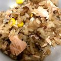 mayu_05's cooksnap of when they made 鮭のバター醤油 炊き込みご飯.