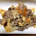 ねこみんぐ's cooksnap of when they made 豚バラとキャベツと人参と卵炒め♡.
