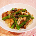Richland☆Y's cooksnap of when they made 鶏肉とアスパラの黒胡椒炒め.