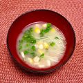 にきけん's cooksnap of when they made トウモロコシと豆苗＊お味噌汁.