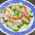 ジョングレ's cooksnap of when they made カブとオクラ・かに蒲鉾の酢の物☆土佐風♪.