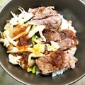 Koukenyuri's cooksnap of when they made ステーキ丼オニオンソース☆.