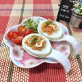 toraちゃん♪'s cooksnap of when they made 簡単☆ゆで卵の鮭マヨのっけ.