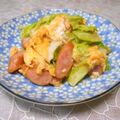 ＠迷子＠'s cooksnap of when they made キャベツとウインナーの卵とじ.