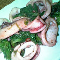 *louis*'s cooksnap of when they made ＊菜の花とイカのガーリック炒め＊.