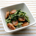 よこ耳ねこ's cooksnap of when they made 水菜と粗挽きソーセージの簡単炒め.