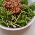 毎日しょっぱい亭's cooksnap of when they made 水菜とツナのごま油香るサラダ.