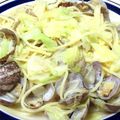 tennisnoah's cooksnap of when they made ランチ♫あさりとキャベツのペペロンチーノ.