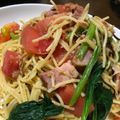 G☆Ponchi's cooksnap of when they made 簡単時短な小松菜、ツナの和風冷製パスタ.