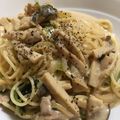 mame213's cooksnap of when they made 豚バラとしめじの和風クリームパスタ.