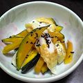 亜久里's cooksnap of when they made カボチャとちくわと油揚げの胡麻油和え.