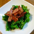 おぶうさま's cooksnap of when they made 菜の花とカリカリベーコンのからし醤油あえ.